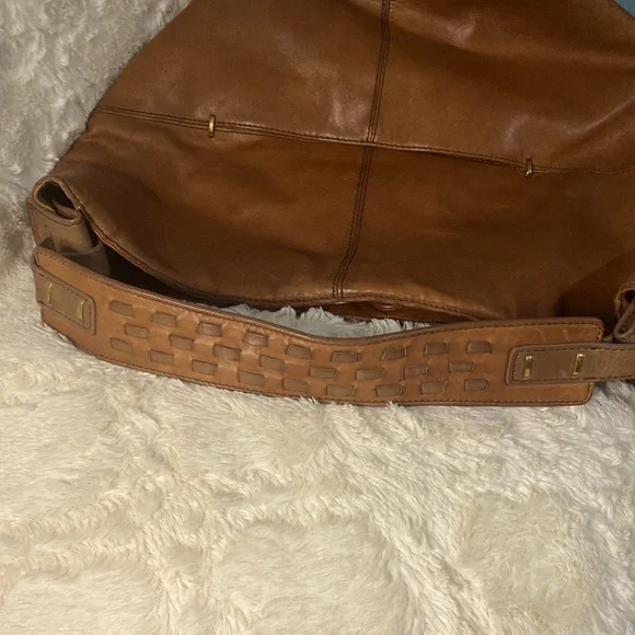 KOOBA  Large Brown Leather Tote bag with wide woven strap handle - Picture 6 of 16